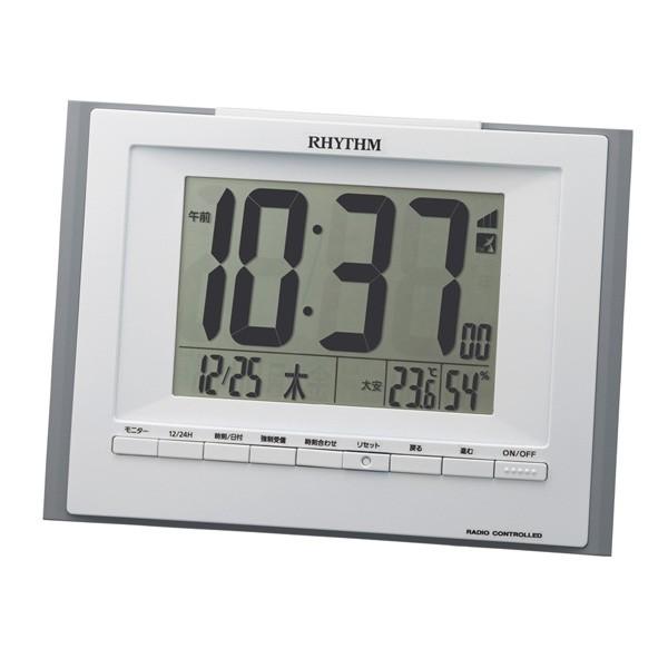 リズム時計（CITIZEN） 置時計 フィットウェーブD168 グレー 8RZ168SR08