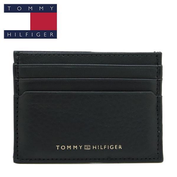 トミーヒルフィガー カードケース 名刺入れ ブランド 本革 メンズ ブラック TOMMY HILFI...