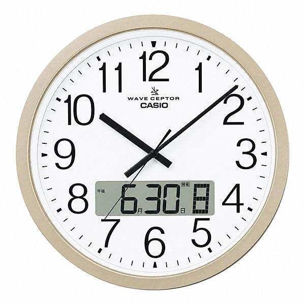 カシオ CASIO CLOCK 掛け時計  シャンパンゴールド 壁掛け時計 電波 大型 チャイム デ...