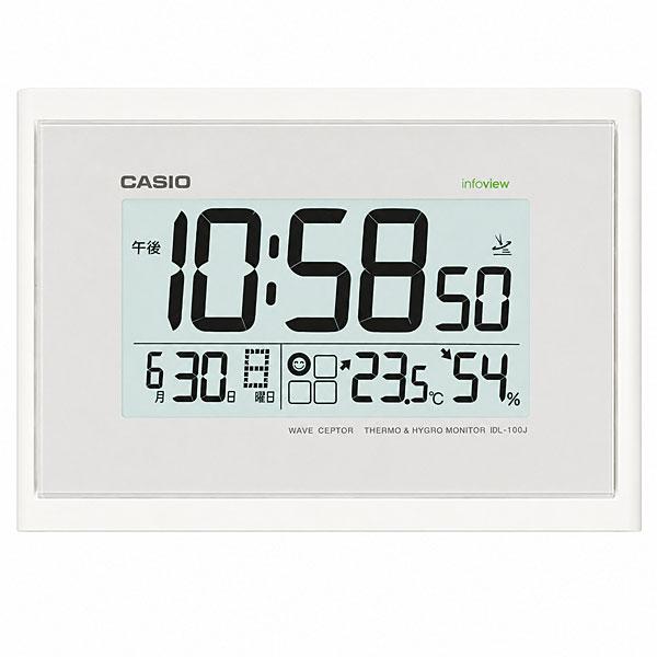 カシオ CASIO CLOCK 掛け時計  ホワイト 掛置兼用時計 電波 温度 湿度 生活環境お知ら...