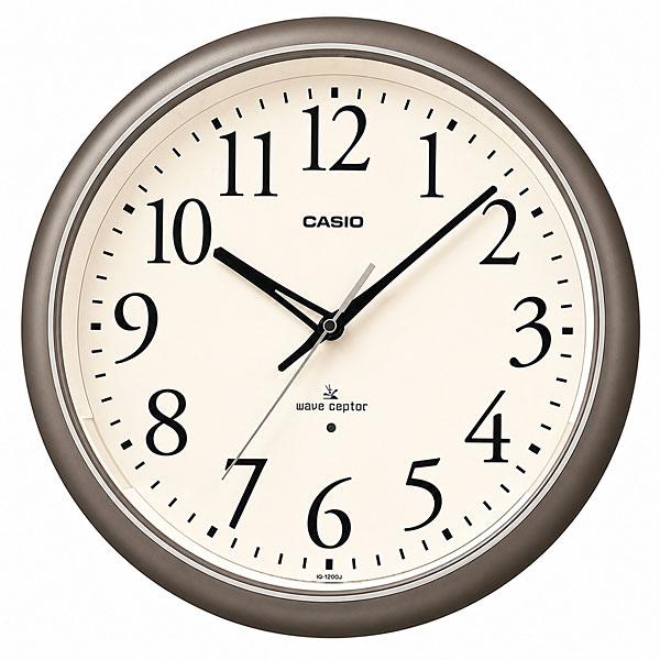 カシオ CASIO CLOCK 掛け時計  シルバー 壁掛け時計 電波 夜見えライト シルバー IQ...