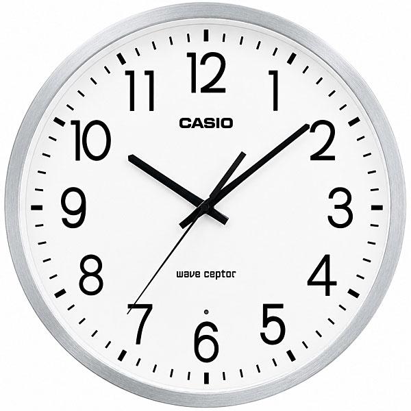 カシオ CASIO CLOCK 掛け時計  シルバー 壁掛け時計 電波 大型 シルバー IQ-200...