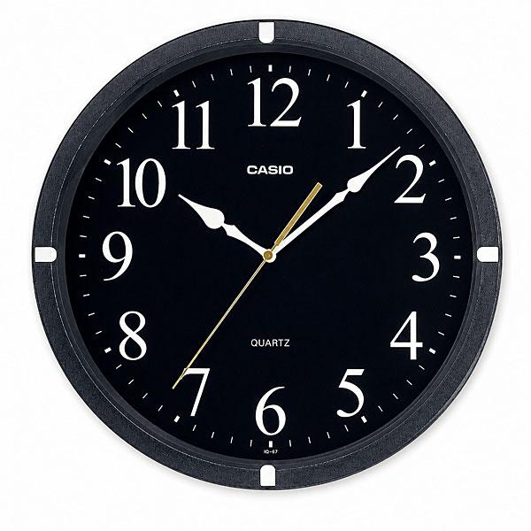 カシオ CASIO CLOCK 掛け時計  ブラック 壁掛け時計 クオーツ ブラック IQ-97-1...