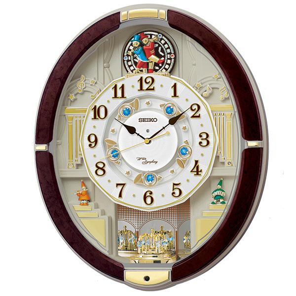 SEIKO セイコークロック   ブラウン  からくり時計 電波クロック からくり RE581B