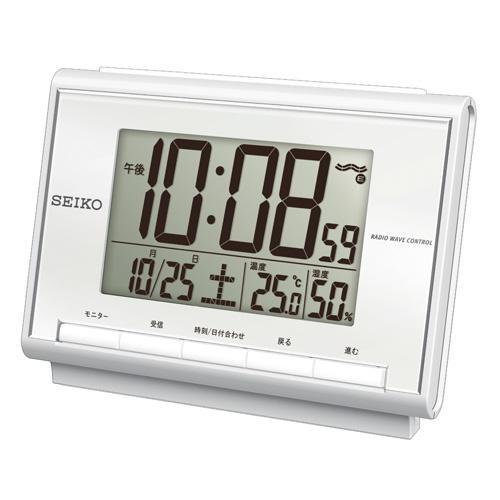 【SEIKO CLOCK】セイコー デジタル 温湿度表示 電波目覚まし時計 SQ698S<br>【ネ...