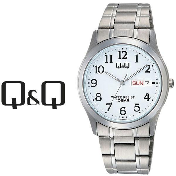 シチズン CITIZEN Q&amp;Q キューキュー センティニ メンズ 腕時計 ホワイト × シルバー ...