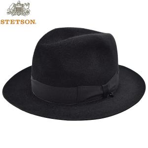 STETSON ステットソン センタークリスハット 中折 中折帽 ブラック 黒 メンズ 紳士 毛 ウール ラビット ラビットファー 暖かい 58cm 59cm 61cm 秋冬 SE621｜the-carucheratanhat