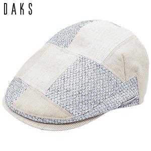 国産 日本製 ダックス メンズ パッチワークハンチング帽 DAKS 小さいサイズ 大きいサイズ ベージュ 紳士 帽子 春夏 D1819｜the-carucheratanhat