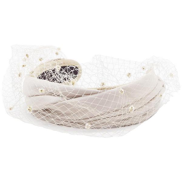 国産 日本製 チヨダ レディース チュール付きカチューシャ Chiyoda ベージュ 婦人 春夏秋冬...