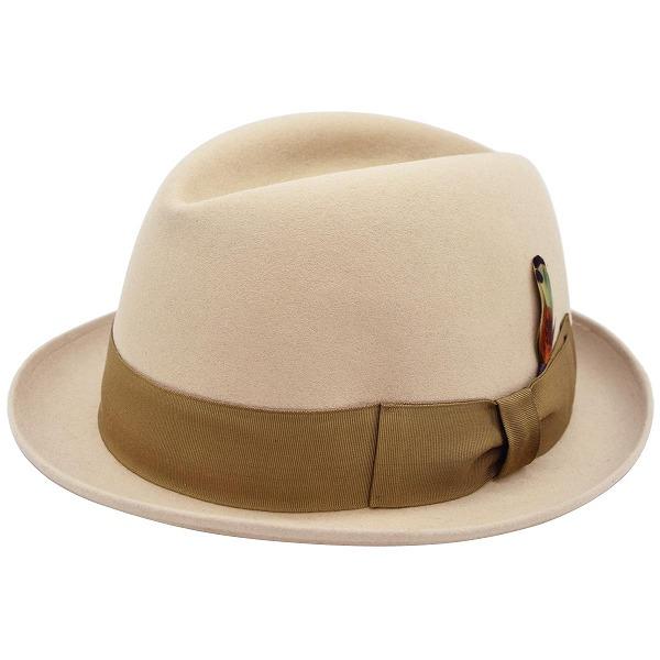 フジハット FujiHat 中折れハット ベージュ×ベージュ メンズ 父の日 ギフト 紳士 レディー...