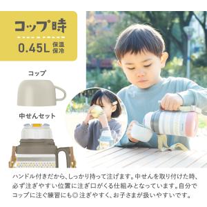 P3倍 水筒 子供 450ml 490ml 5...の詳細画像4