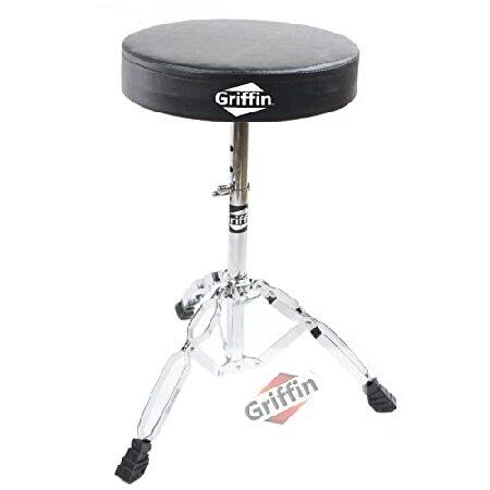 Griffin Drum Throne Stand Padded Drummer’s Seat | ...