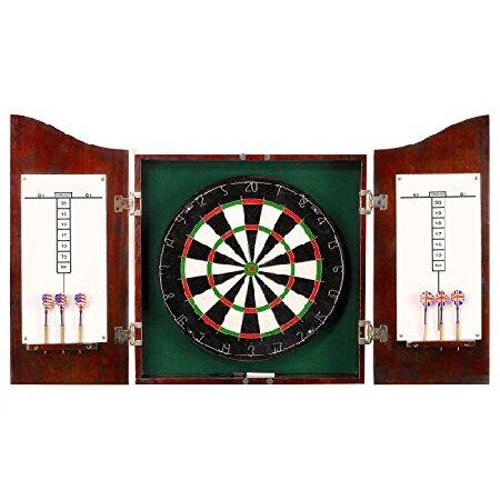 　Hathaway Outlaw Free Dartboard and Cabinet Set, C...