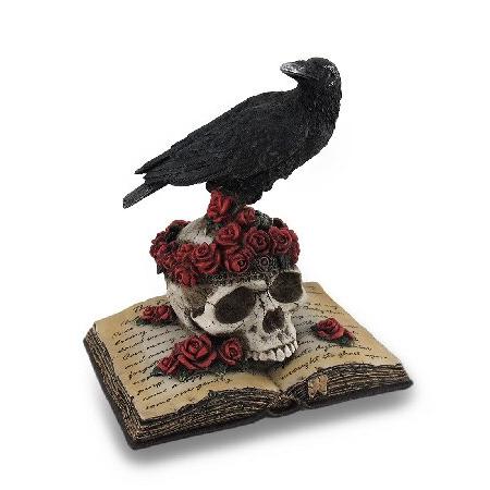 　Zeckos Mystical Raven on a Rose-Covered Skull Han...