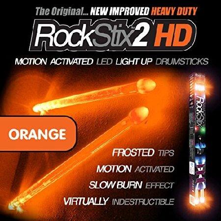 ROCKSTIX 2 HD ORANGE, BRIGHT LED LIGHT UP DRUMSTIC...