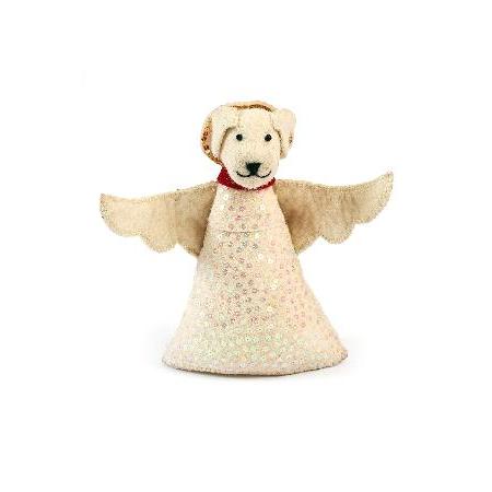 　Arcadia Home Handmade Felt Dog Angel Tree Topper ...