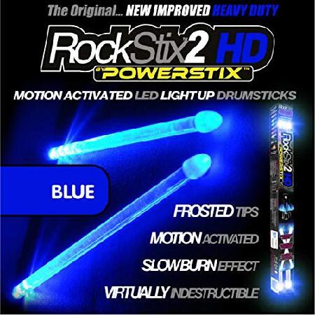 ROCKSTIX 2 HD BLUE, BRIGHT LED LIGHT UP DRUMSTICKS...