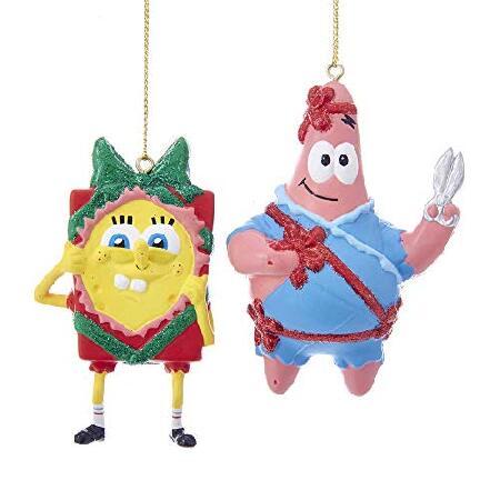 　Kurt Adler 3.5&quot; PLSTC SPONGEBOB/PATRICK ORNAMENT並...