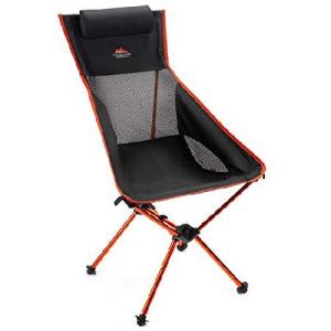 Cascade Mountain Tech Outdoor High Back Lightweight Camp Chair with Headrest and Carry Case - Black 並行輸入｜the-earth-ws