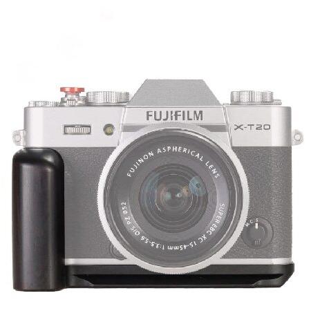 WEPOTO Fujifilm X-T10 X-T20 X-T30用ハンドグリップメタル黒檀木材 G...