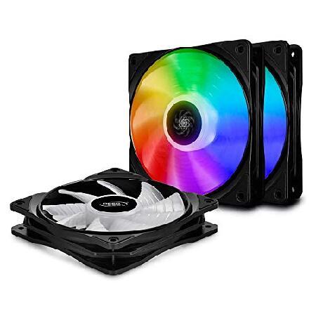 DeepCool RGB 冷却ファン 3120mm ケーブルコントローラー 振動防止ゴムパッド延長ケ...