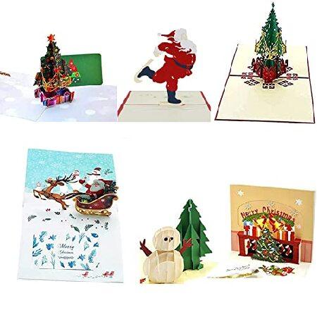 　WESAPPINC 6Pack 3D Greeting cards Christmas Cards...