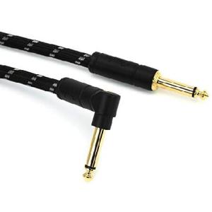 　Fender Deluxe Series Instrument Cable, Straight/Angle, Black Tweed, 18.6ft並行輸入