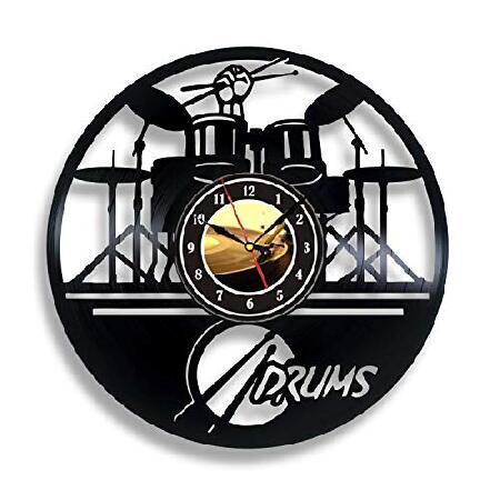 　Guitar Drums Set Vinyl Record Wall Clock Music In...
