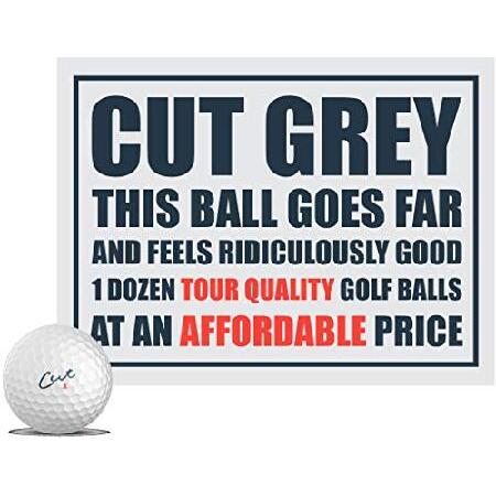 CUT GREY ゴルフボール 1ダース（全12球入） ウレタンカバー 3ピース構造 コンプレッショ...
