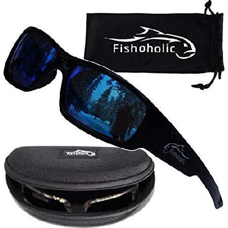 Fishoholic 偏光フィッシングサングラス 5色オプション ケースポーチ付き UV400 フィ...