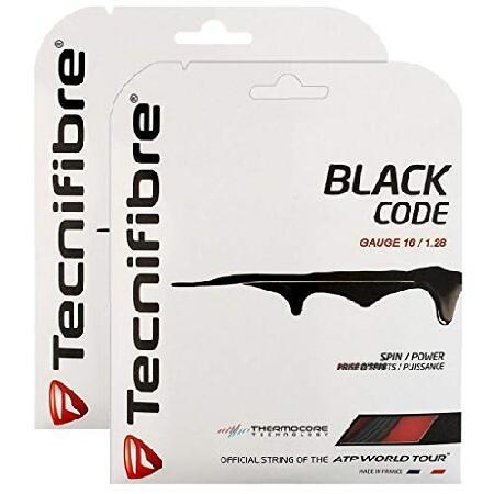 Tecnifibre 2パック ブラックコード テニスストリング - 16g (1.28) 並行輸入