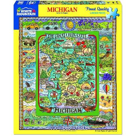 White Mountain Puzzles ミシガン州 1000ピースパズル 1個 並行輸入