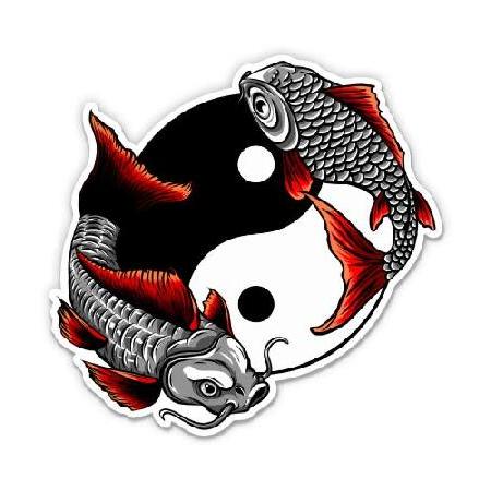 Yin Yang Koi Fish Chinese Asian - 3&quot; Vinyl Sticker...