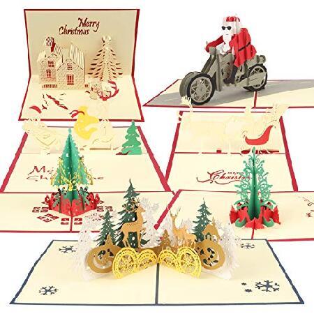　Happy Will Christmas Cards Xmas Pop Up Cards,3D C...