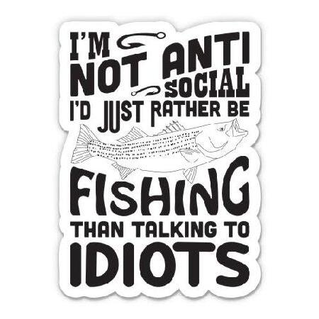Funny Fishing Quote Anti Social Joke - 12&quot; Vinyl S...