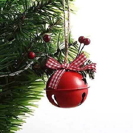 　18 PCS Christmas Jingle Bells Ornaments in Red Wh...