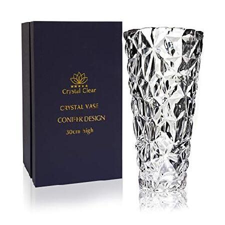 　CS Crystal Vase 12-inch high, Conifer Design, for...