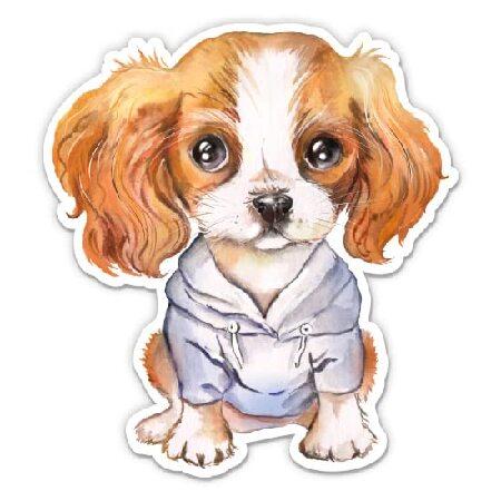 King Charles Cavalier Spaniel Puppy Sticker - 3&quot; L...