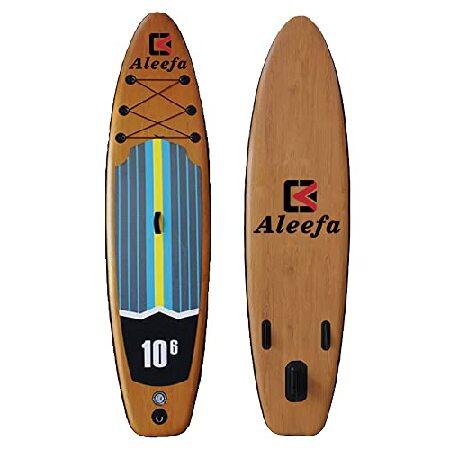 10&apos;6&apos;&apos;ft Inflatable Surfboard Wood Grain SUP Paddl...