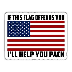 3 Pcs - If This Flag Offends You I'll Help You Pack Stickers American Flag Patriot Patriotic Sticker | for Laptop Computers Phone Planner Bot 並行輸入