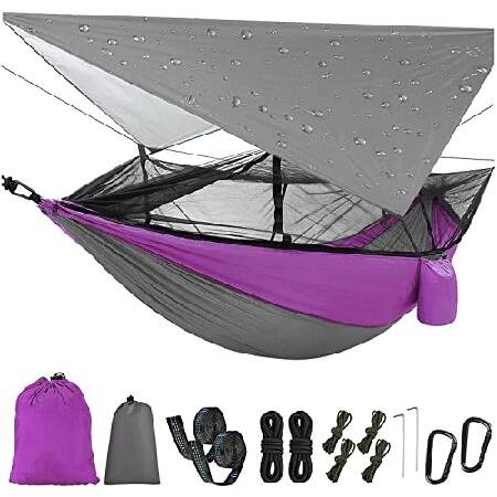 Camping Hammock with Mosquito Net ＆ Rain Fly Tent ...