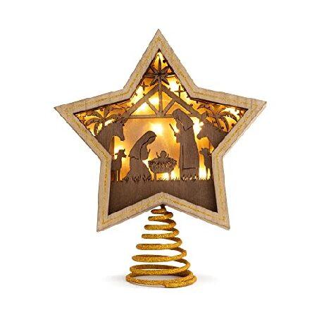 　DEMDACO Golden Star Nativity LED 10 x 8.5 MDF Chr...