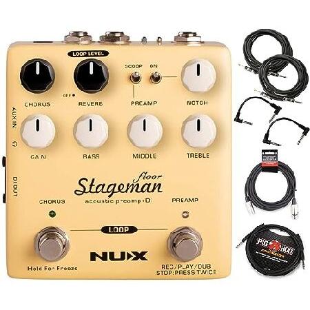 　NUX Stageman Floor Acoustic Preamp/DI Pedal Bundl...