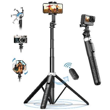 64&quot; Tripod for Phone, Selfie Stick Tripod with Rem...