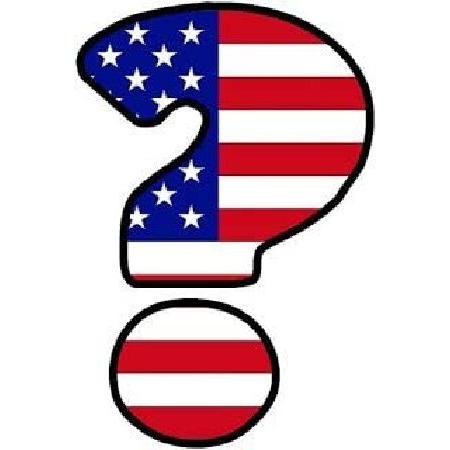 USA Sticker Question Mark Symbol Colored US Flag 4...