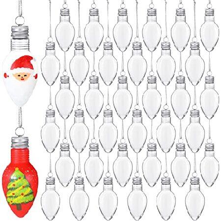 　36 Pcs 4 Inch Christmas Fillable Clear Bulbs Clea...