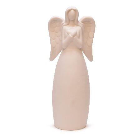 　Pre-Lit LED Unglazed Porcelain Guardian Angel Tab...