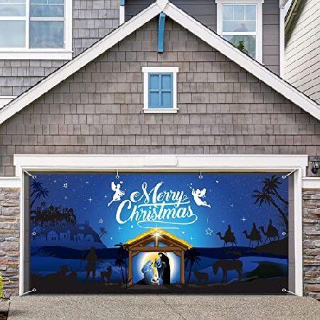 　Christmas Nativity Garage Door Banner Cover Decor...