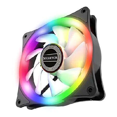 MIDITOR RGB コンピューターケースファン PCケース用 3個パック コンピューター冷却シス...