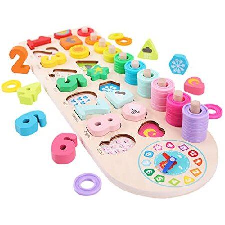 ibasenice Toddler Puzzles Kid Toys 1 Set Wooden Nu...